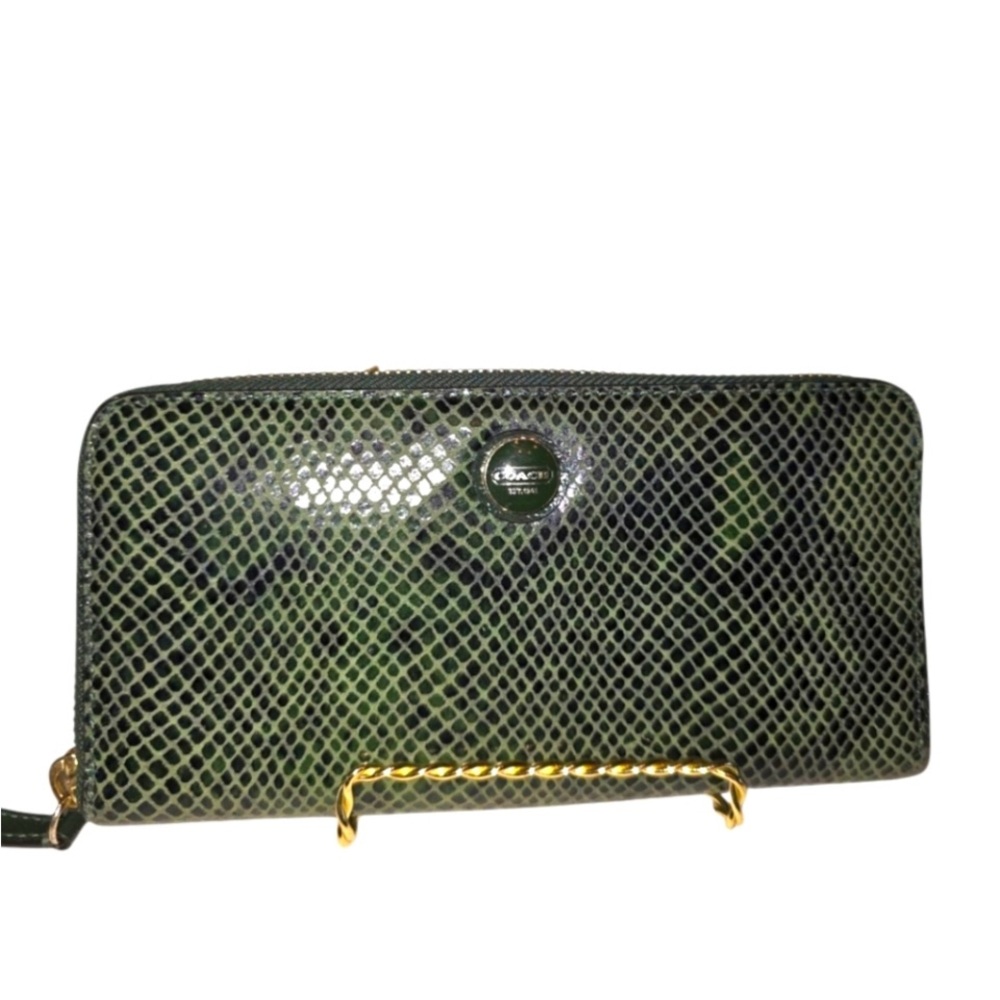 Coach Green Snakeskin Wallet